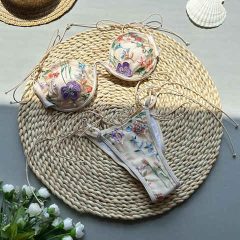 Bikini Embroidered Two-Piece Swimsuit