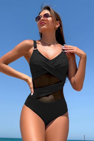 Einteiliger Camisole-Bikini mit V-Ausschnitt