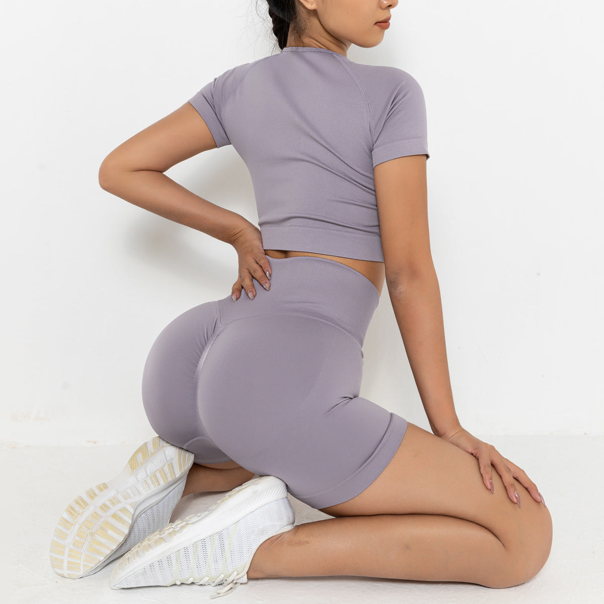 Conjunto de dos piezas de pantalones cortos de yoga