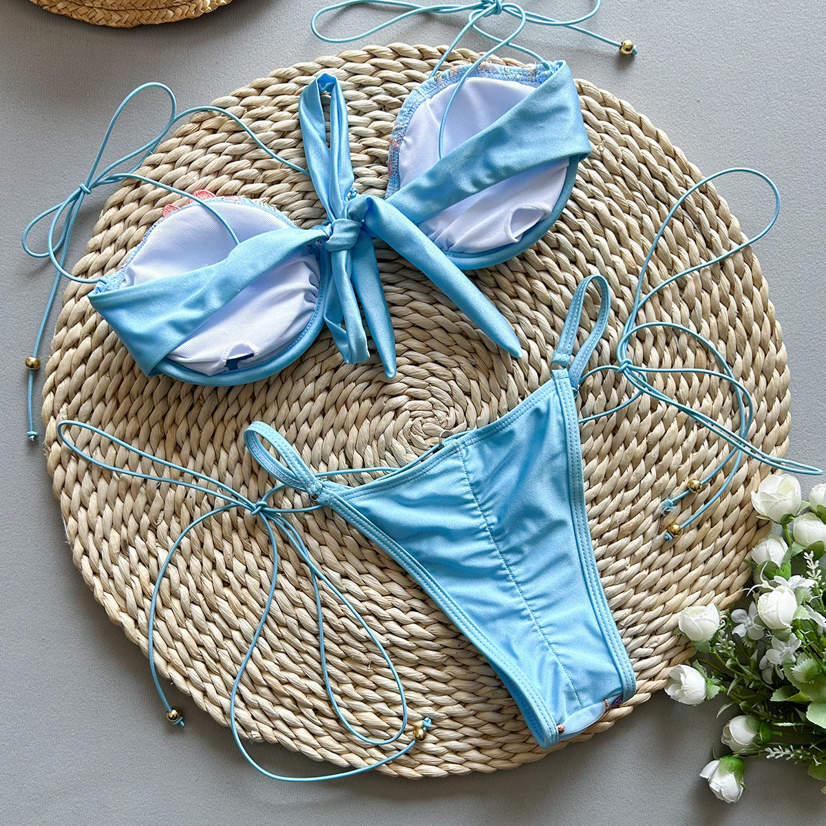 Bikini Embroidered Two-Piece Swimsuit