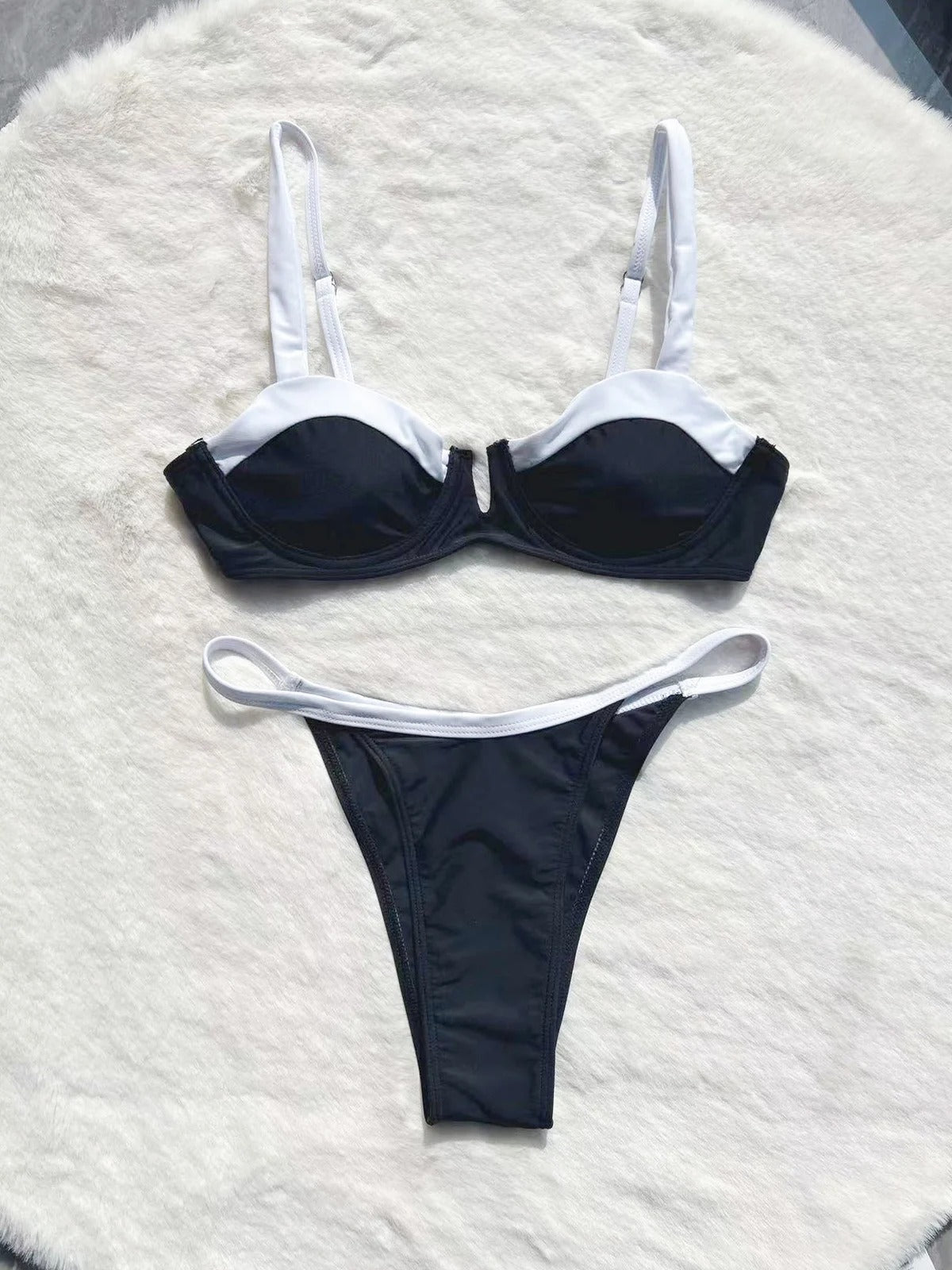 Low Waist Bikini Stitching Two-Piece Swimsuit