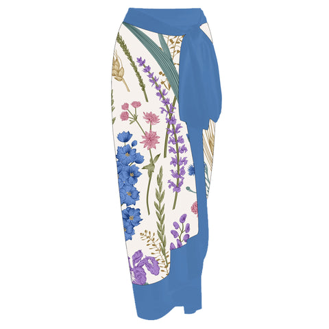 BADEANZUG MIT BLUMENPRINT - Blau