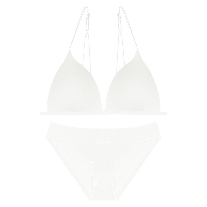 Wireless Set Front Buckle Triangular Cup Bra