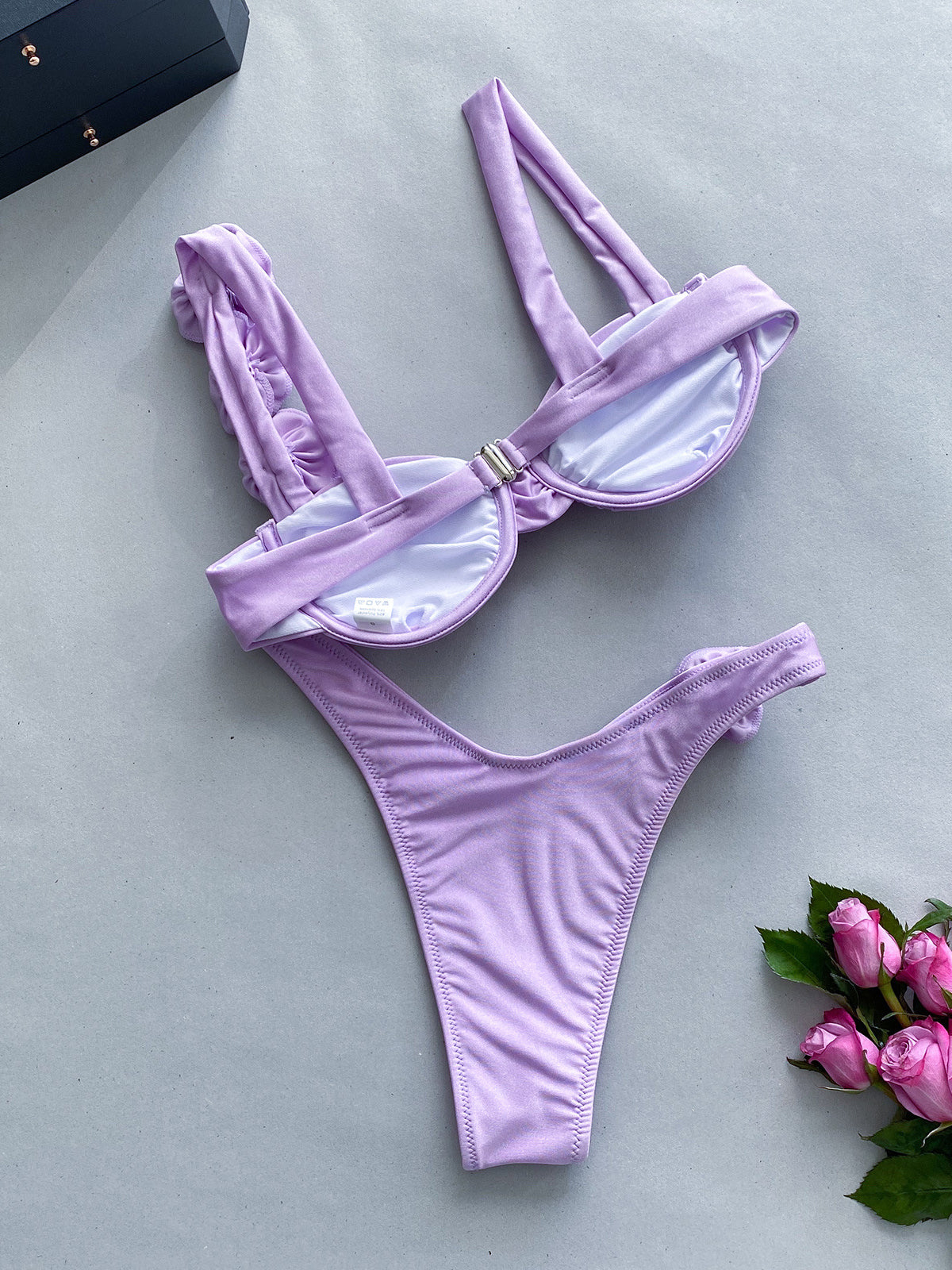 3D Floral Elegance High-Cut Bikini Set