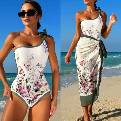 2-Piece Swimsuit And Cover-Up Dress Set