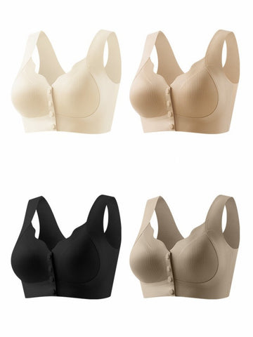 Front Closure Seamless Push Up Back Smoothing & Anti-Sagging Wireless Bra