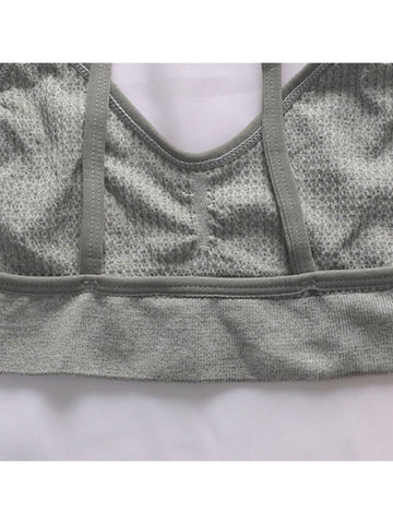 Simple Solid Wireless Bra, Comfy & Breathable Intimates Bra Gray