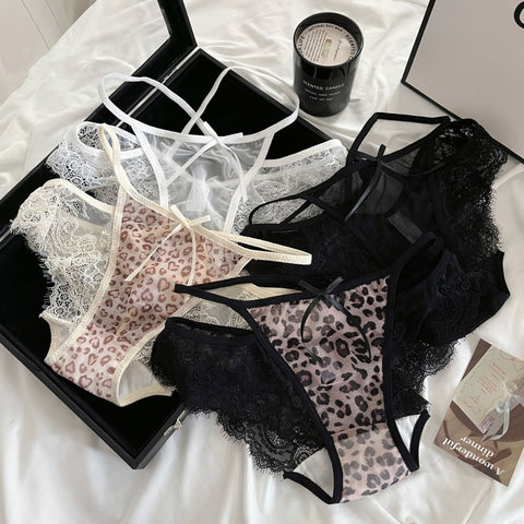 Sexy Spitzenspleiß-Nahtlose Leopardenhöschen