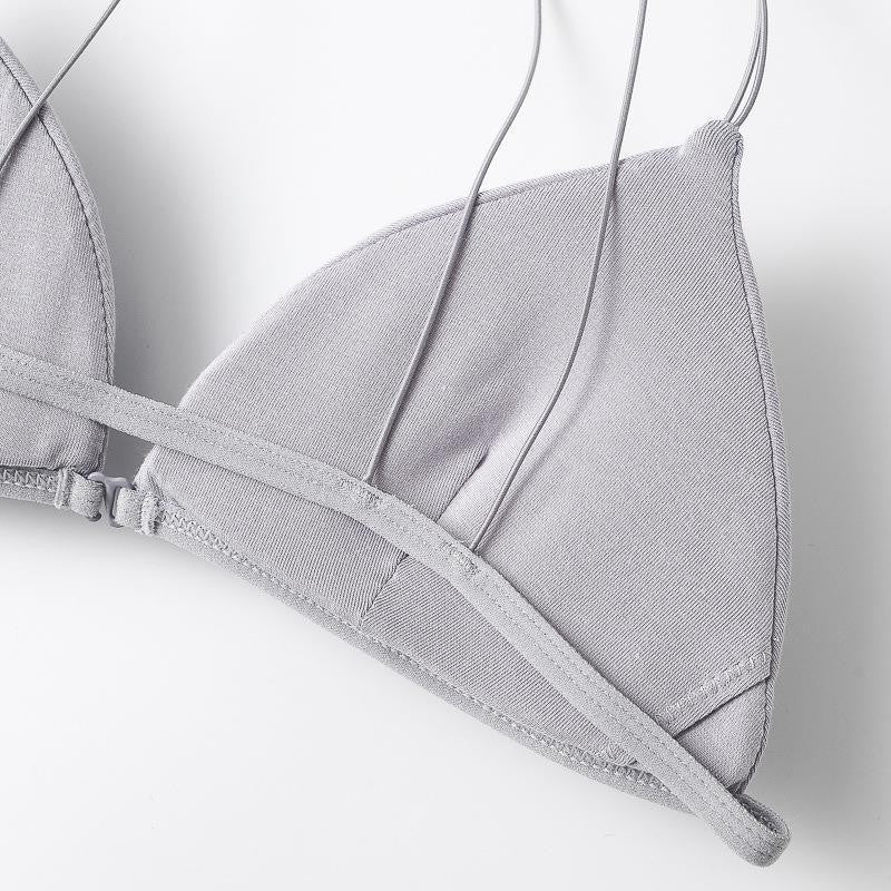 Wireless Set Front Buckle Triangular Cup Bra