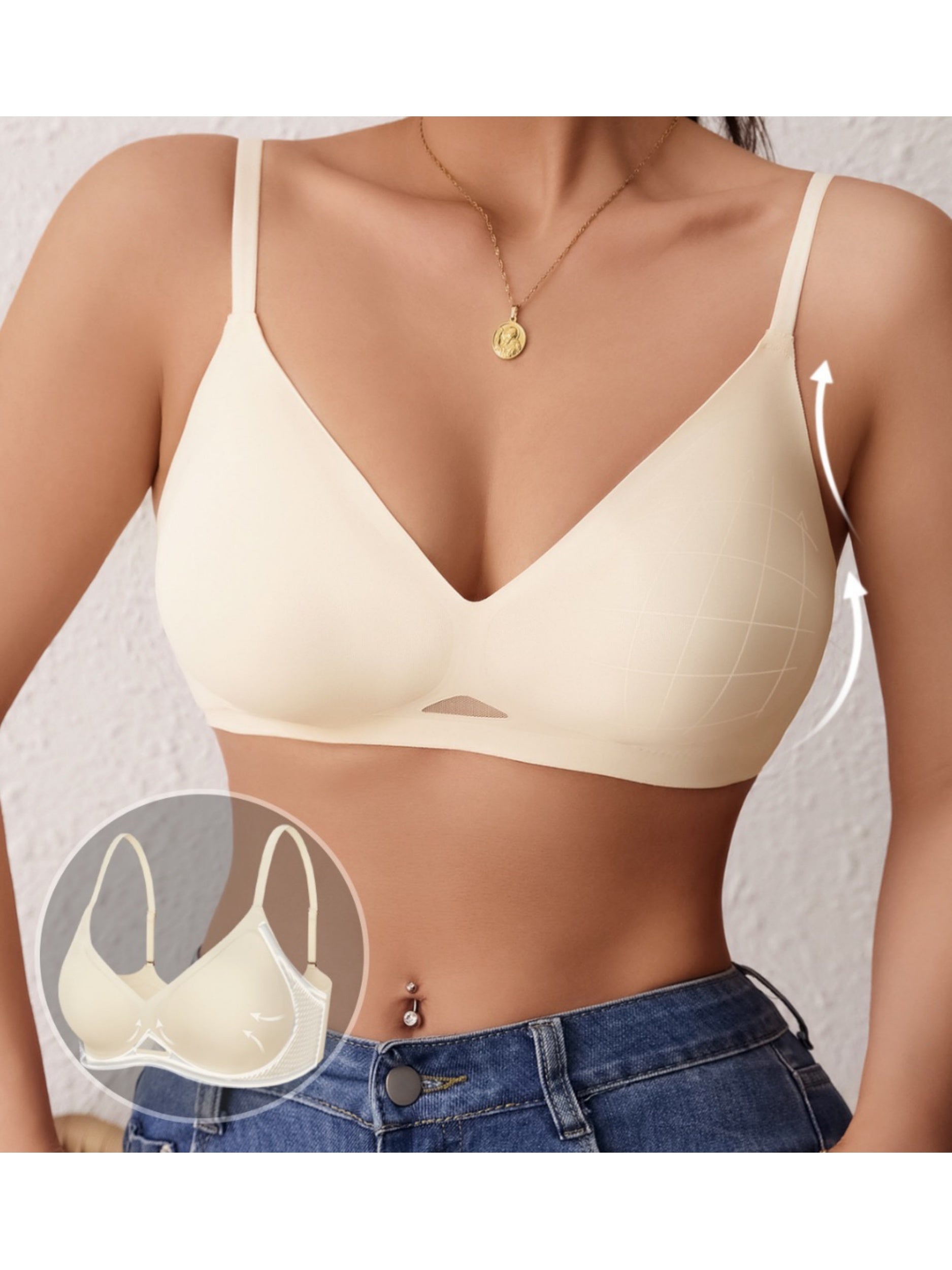 Jelly Seamless Cool & Sexy Hollow Out Gathered Bra