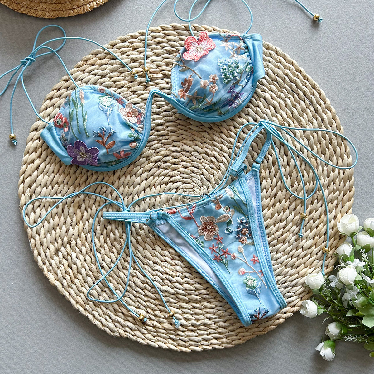 Bikini Embroidered Two-Piece Swimsuit