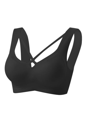 Nude Jelly Strip Support Breathable Comfort Seamless Bra Black