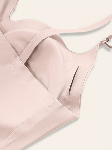 Low Back Seamless Push-up Wireless Bra Pink