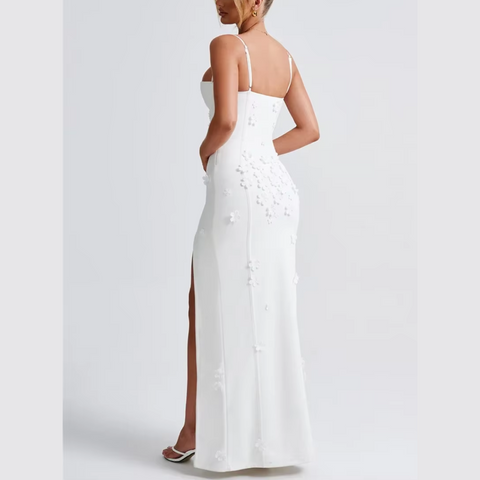 Rhea - Flower Spaghetti Strap Maxi Dress