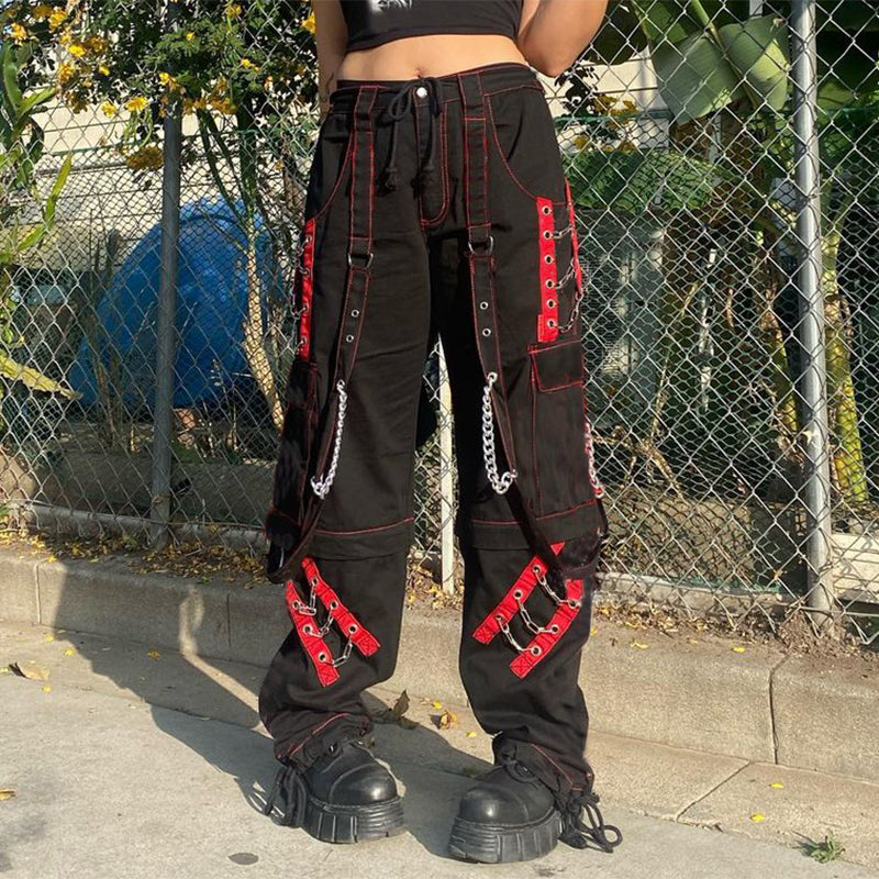 Korean Punk Gothic Cargo Pants