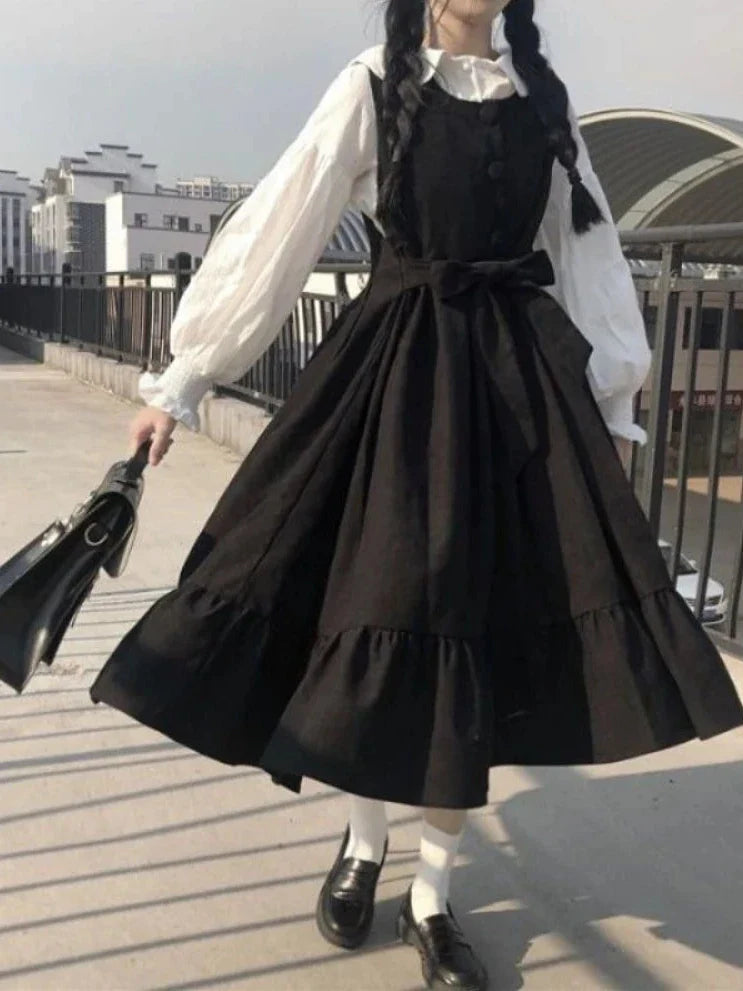 Vestido gótico de dos piezas de Harajuku