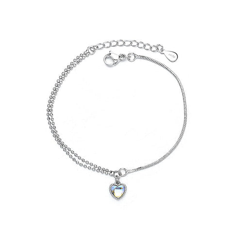 Pulsera de piedra lunar con forma de corazón