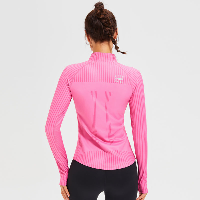 Quarter Zip Slim Fit Women’s Fitness T Shirt