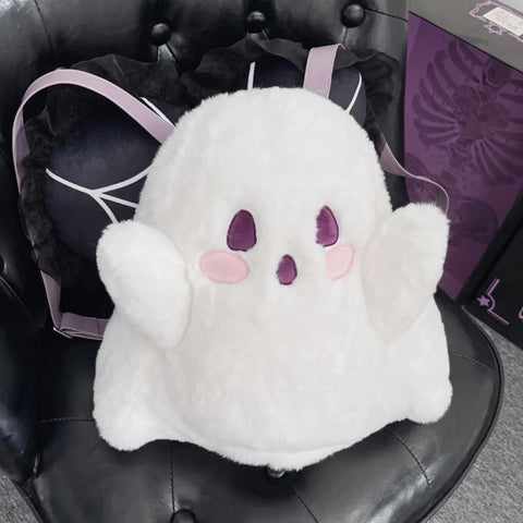 Bonita mochila mullida con forma de fantasma 