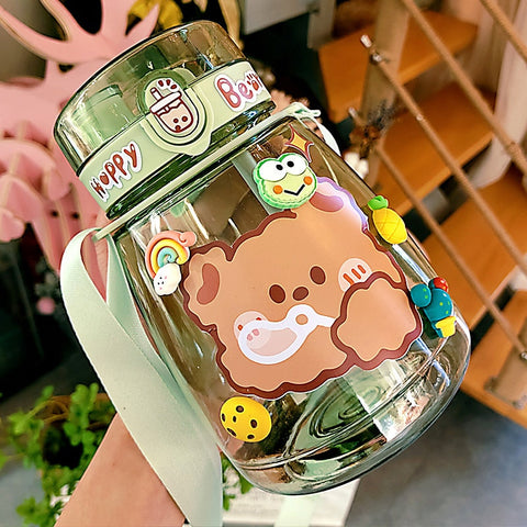 Botella de agua con animales kawaii