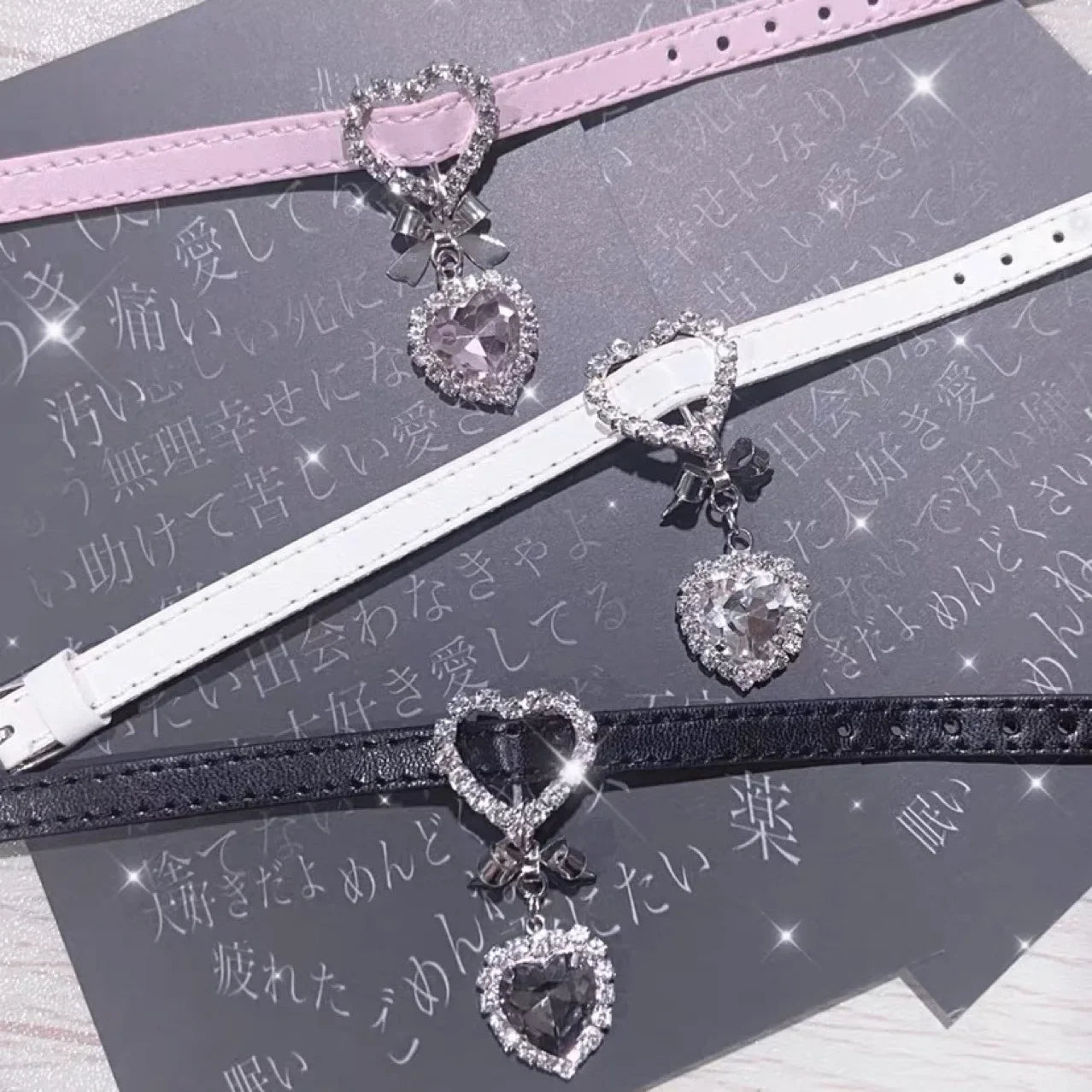 Pulsera con dije de corazón de Harajuku