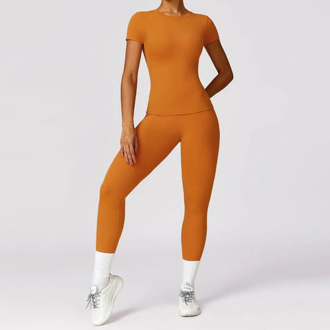 Francine - Two Piece Compression T Shirt & Leggings Active Set