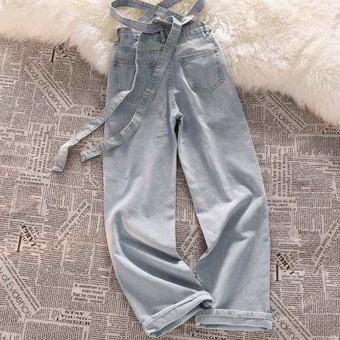 Denim Retro High Waist Pants