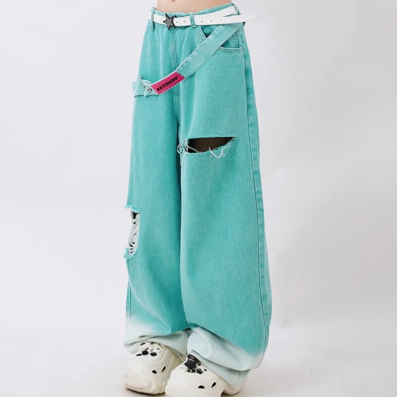 Pantalones anchos estilo Harajuku Y2K