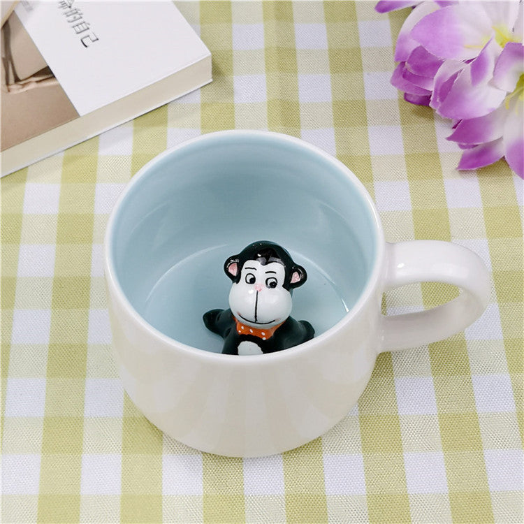 Tazas de cerámica con animales adorables