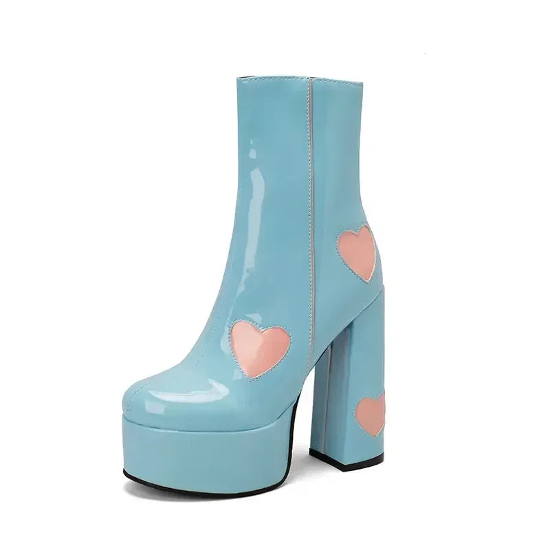 Kawaii klobige High Heel Stiefel