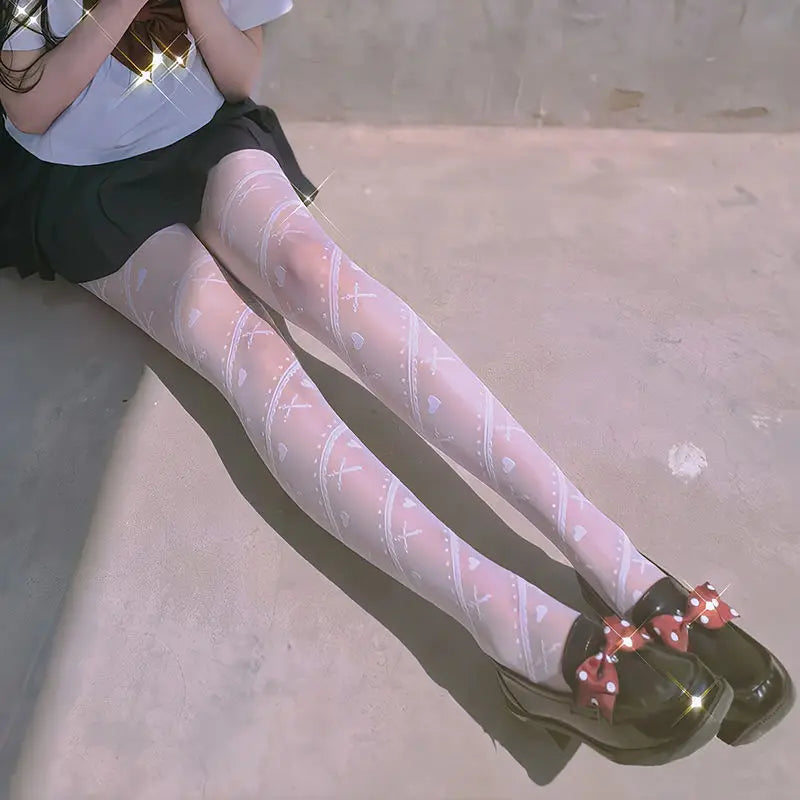 Gothic Lolita Heart Stockings