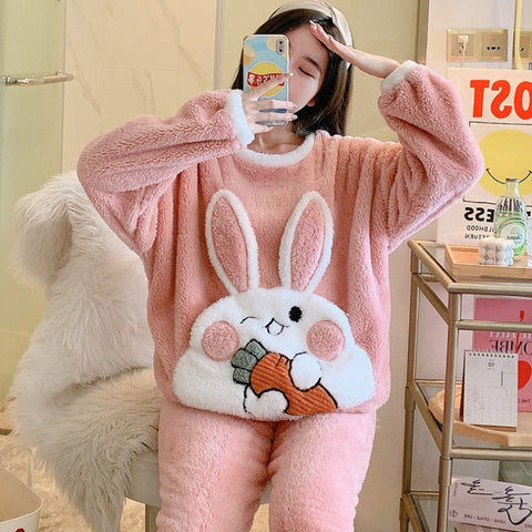 Cute Bunny Warm Pajamas