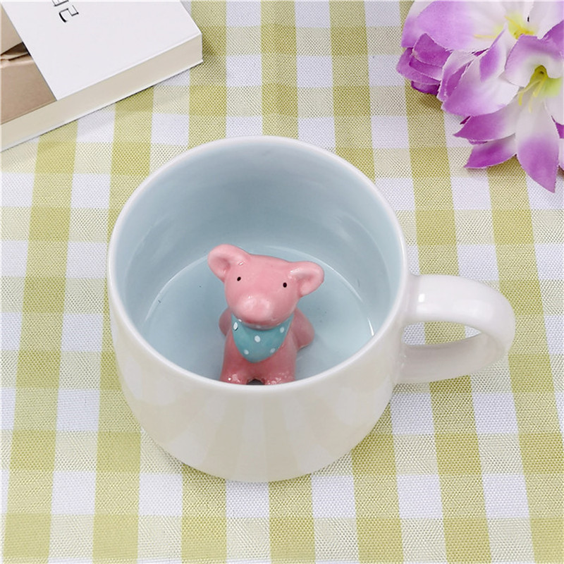 Tazas de cerámica con animales adorables