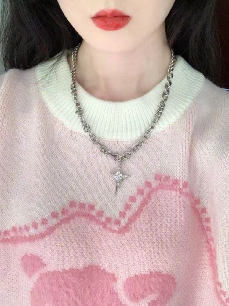 Kawaii Rosa Bärenpullover