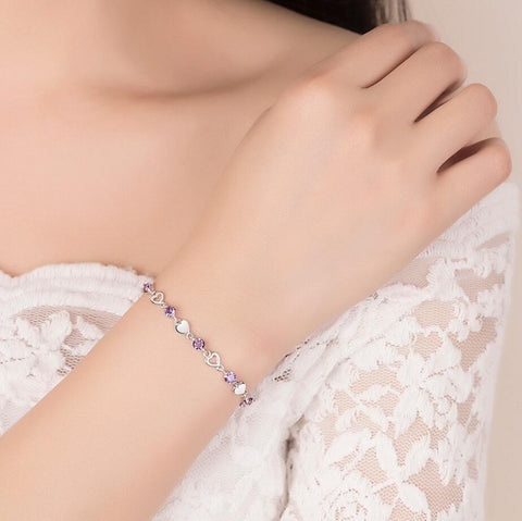 Pulsera de corazón de plata