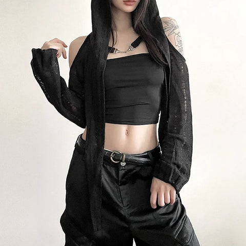 Gothic Hooded Crop Top