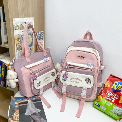 Ästhetisches Rucksack- und Taschenset für die japanische Schule