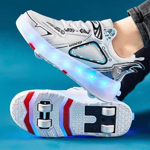 Lindas zapatillas con ruedas LED de Harajuku