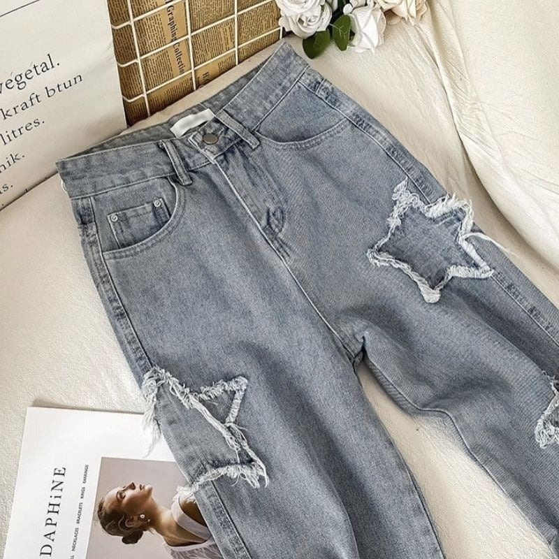 Koreanische Mode High Waist Jeans