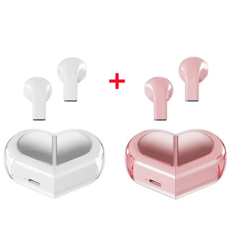 Cute Heart Shaped Wireless Earbuds