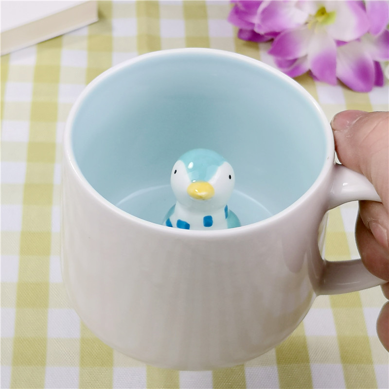 Tazas de cerámica con animales adorables