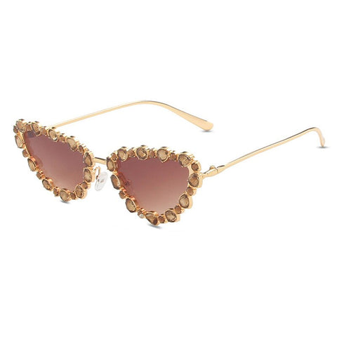Rhinestone Fever - Embellished Cat Eye Sunglasses