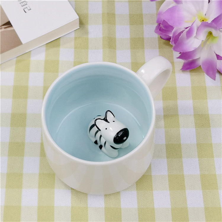 Tazas de cerámica con animales adorables