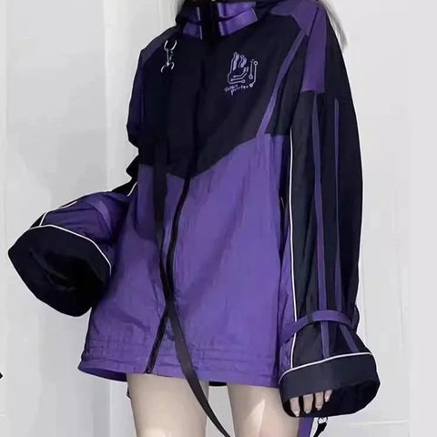 Y2K Oversized Sportjacke