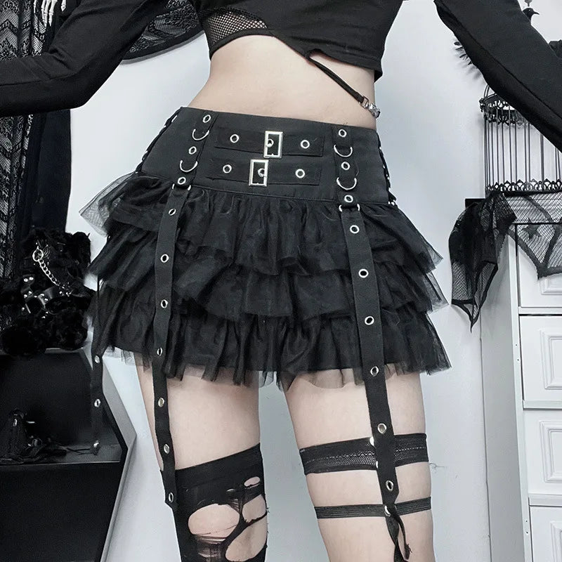 Goth Pleated Mini Skirt