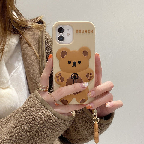 Cute 3D Bear Case for iPhone