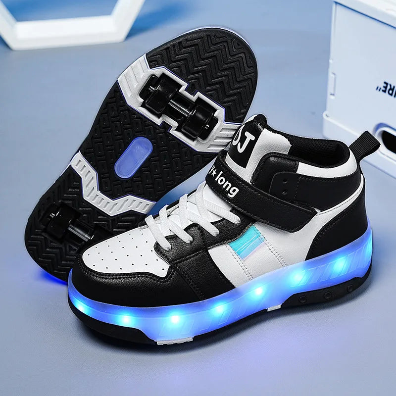 Lindas zapatillas con ruedas y luz LED