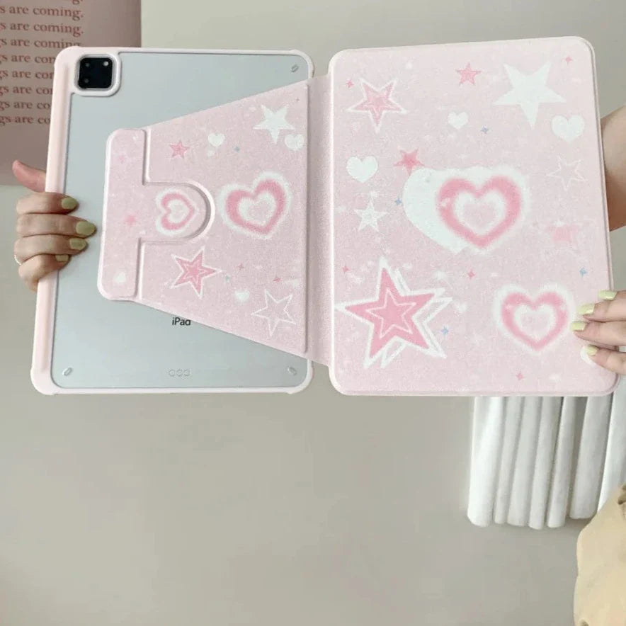 Cute Pink Heart iPad Case