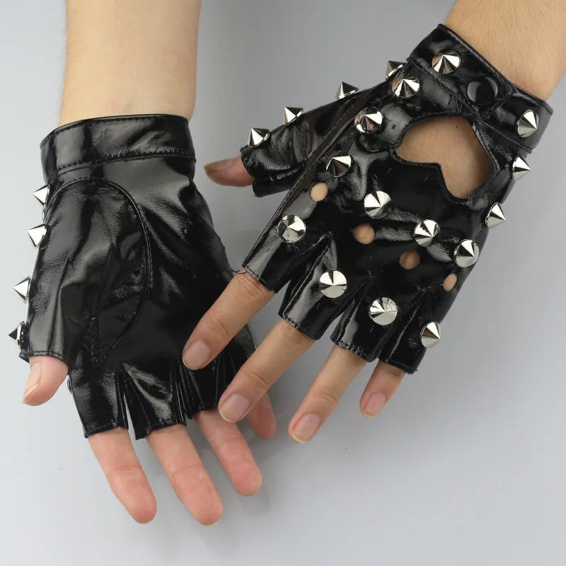 Guantes de cuero de medio dedo