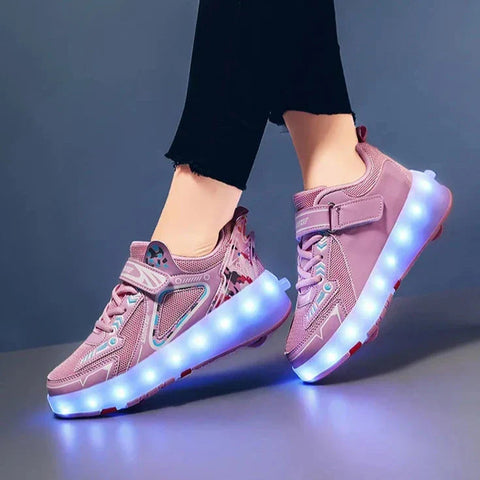 Lindas zapatillas con ruedas LED de Harajuku